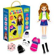 *Игр(ElBasco) МагнитнаяОдевашка Стильная девочка [1кукла;30магнит.одежек] (ET05-007 (от 3 лет)