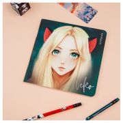 Записная книжка 170*170 мм 40л. на скрепке MESHU «Neko», soft-touch ламинация, тиснение фольгой, бло