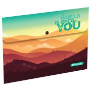 Папка-конверт на кнопке Berlingo «Scenic», 330мкм, с рисунком