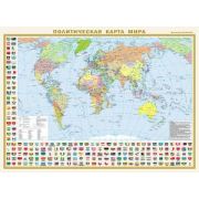 _Карта (2-х стор.,п/э)[нов.границы] Карта Мира 1:80 000 000 полит.с флагами/Федеративное устр-во Рос