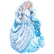 ~ПлакатВырубной[А2](СфО) Девушка Зима [двустор.] (ФБ-15267)