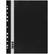 Скоросшив.мяг.пласт.А4.СТАММ.перфор.черный