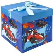 *КоробкаПодарочная(Миленд) Складная[15*15*15] Гоночная машинка [с лентой]