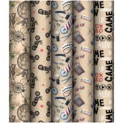 Упаковочная бумага крафт 70*100см, MESHU «Мужская территория», 70г/м2, ассорти 5 дизайнов