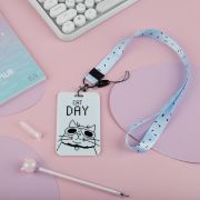 Бейдж вертикальный MESHU «Cat day», 110*70мм, лента с карабином, 3D печать, опп пакет с европодвесом