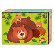 *Кубики(Айрис) 6шт. УмныеКубики Лесные обитатели (29672)