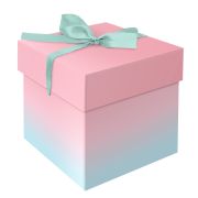 Коробка складная подарочная MESHU «Duotone. Mint-Pink gradient», (15*15*15см), с лентой