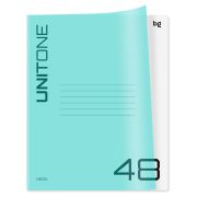 Тетрадь 48л. клетка BG «UniTone. Neon», пластиковая обложка, неон голубой
