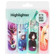 Набор текстовыделителей MESHU «Neko», 04цв., пастельные цвета, 1-5 мм, ПВХ бокс с европодвесом