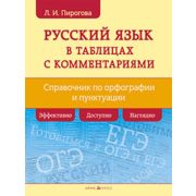 Русский язык в таблицах с комментариями (справочник по орфографии и пунктуации) \ Пирогова Л.И.