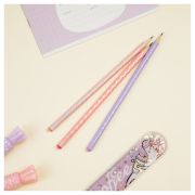 Карандаш ч/г MESHU «Hologram», HB, заточен., c фольгированием, стразы на топе, без ластика, ассорти,