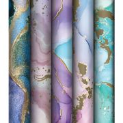 Упаковочная бумага глянц. 70*100см, MESHU «Мраморный стиль», 80г/м2, ассорти 5 дизайнов