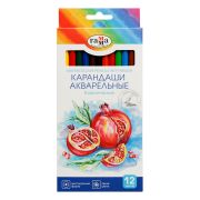 Карандаши акварельные Гамма «Классические», 12цв., шестигранные, заточен., с кистью, картон. упак.,