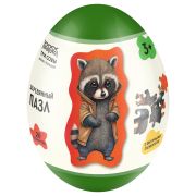 Деревянный пазл в яйце ТРИ СОВЫ «Енот»