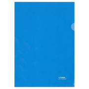 Папка-уголок СТАММ А4, 180мкм, пластик, прозрачная, синяя