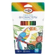 Фломастеры Гамма «Классические», 10цв., смываемые, картон. упак., европодвес