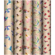 Упаковочная бумага крафт 70*100см, MESHU «Крылатые созданья», 70г/м2, ассорти 5 дизайнов
