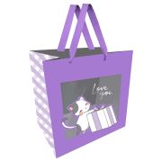 Пакет подарочный 23*18*10см MESHU «Cat», отд. фольгой, с окошком