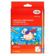Карандаши цветные Гамма «Мультики», 18цв., супермягкие, увелич. диаметр грифеля 4,0мм, заточен., кар