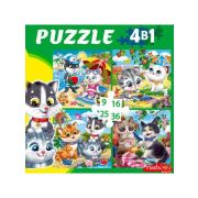 *Puz 4в1(РыжийКот) ЗАБАВНЫЕ КОТИКИ №6 (9,16, 25, 36 эл.) (Арт. П-8387)