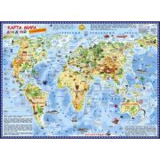 _Карта Мира д/детей с накл. (односторон.,в тубусе) [Карта в пластике][978-5-17-166462-6]