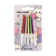 Свечи для торта с держателями MESHU «Mini», ассорти, 6см, 10шт
