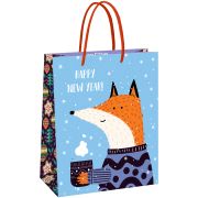 Пакет подарочный 26*32*12см MESHU «Hygge fox»,  матовая ламинация