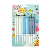 Свечи для торта с держателями MESHU «Blue», голубые, 9см, 12шт