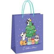 Пакет подарочный 26*32*12см MESHU «Cats congrats»,  матовая ламинация