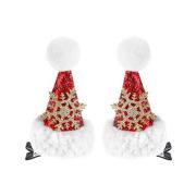 Новогоднее украшение. Набор заколок для волос, 2 шт Колпак Санты с пожеланиями , 6,5 см НУ-2460