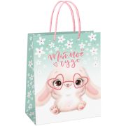 Пакет подарочный 11*14*6,5см MESHU «Cute rabbit»,  матовая ламинация