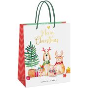 Пакет подарочный 26*32*12см MESHU «NY greetings»,  фольга, глянцевая ламинация