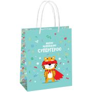 Пакет подарочный 18*23*10см MESHU «Super hero»,  матовая ламинация