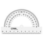 Транспортир 10см (Стамм) (180*) прозр, с лин.(ТР12)