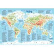 _Карта Мира д/детей с накл. (односторон.,в тубусе) [Карта в пластике]Физическая карта мира для детей