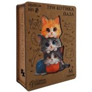 *PuzДеревянный(DreamWoods)[M] Три Котика [101дет.;дерев.коробка] (P-057)