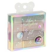 Набор текстовыделителей MESHU «Shiny», 04цв., пастельные цвета c глиттером, 1-5мм, ПВХ бокс, европод