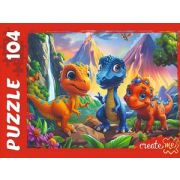 *Puz  104д. РыжийКот Динозавры у вулкана (Ф104-2009)