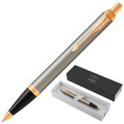 Ручка шариковая Parker «IM Brushed Metal GT» синяя, 1,0мм, кнопочн., подар. уп.