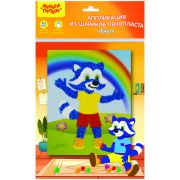 Аппликация из цветных шариков пенопласта Мульти-Пульти «Енот»