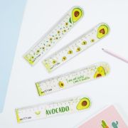 Линейка 15 см MESHU «Avocado» ПВХ с блестками, ассорти, европодвес