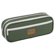 Пенал мягкий 2 отделения, 1 карман, 220*80*50мм, Berlingo «Classic military», полиэстер, внутр. орга