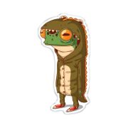 Значок акриловый MESHU «Frogodile», прямая УФ-печать, 2,0*3,6см