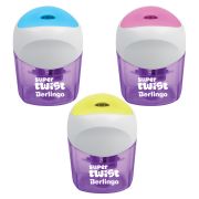 Точилка пластиковая Berlingo «SuperTwist» 1 отверстие, контейнер, ассорти, блистер