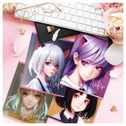 Тетрадь 48л., клетка MESHU «Neko», софт-тач ламинация, тиснение фольгой