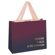 Пакет подарочный 32*26*12см MESHU «Duotone. Wine gradient», отд. фольгой, матовая ламинация