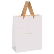 Пакет подарочный 11*14*6,5см MESHU «Monocolor. White», отд. фольгой, матовая ламинация