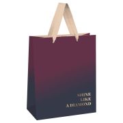 Пакет подарочный 11*14*6,5см MESHU «Duotone. Wine gradient», отд. фольгой, матовая ламинация