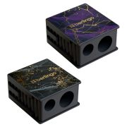 Точилка пластиковая Berlingo «Golden Shade», с контейнером, 2 отверстия, ассорти