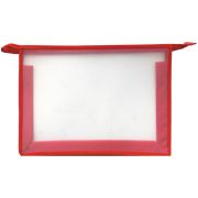 Папка для тетрадей 1 отделение, А4, ArtSpace прозрачная/красная, пластик, на молнии